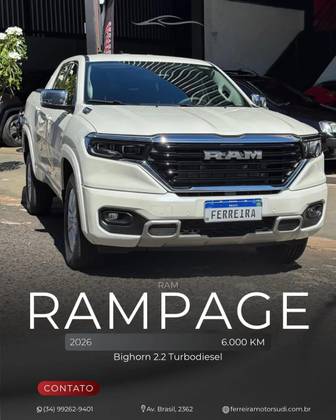 RAM RAMPAGE 2.2 TURBO DIESEL BIG HORN 4X4 AUTOMÁTICO